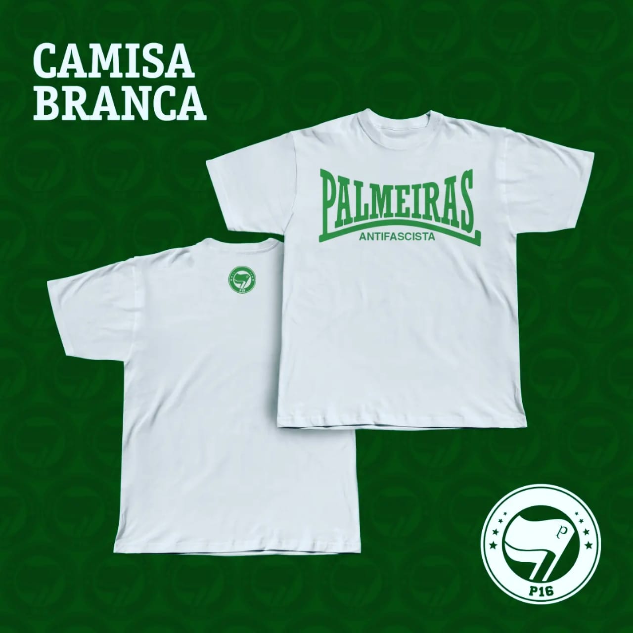 Camiseta Antifascista Sempre (Branca-16)