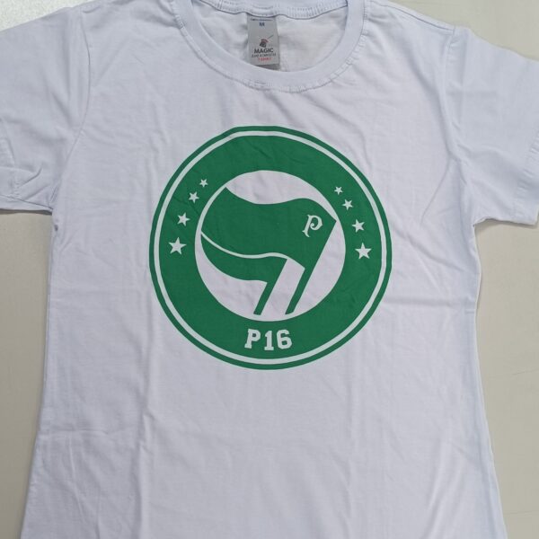Camiseta Logo P16 (Branca-G) Baby Look