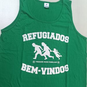 Camiseta Regata Refugiados Bem-Vindos (Verde-M)